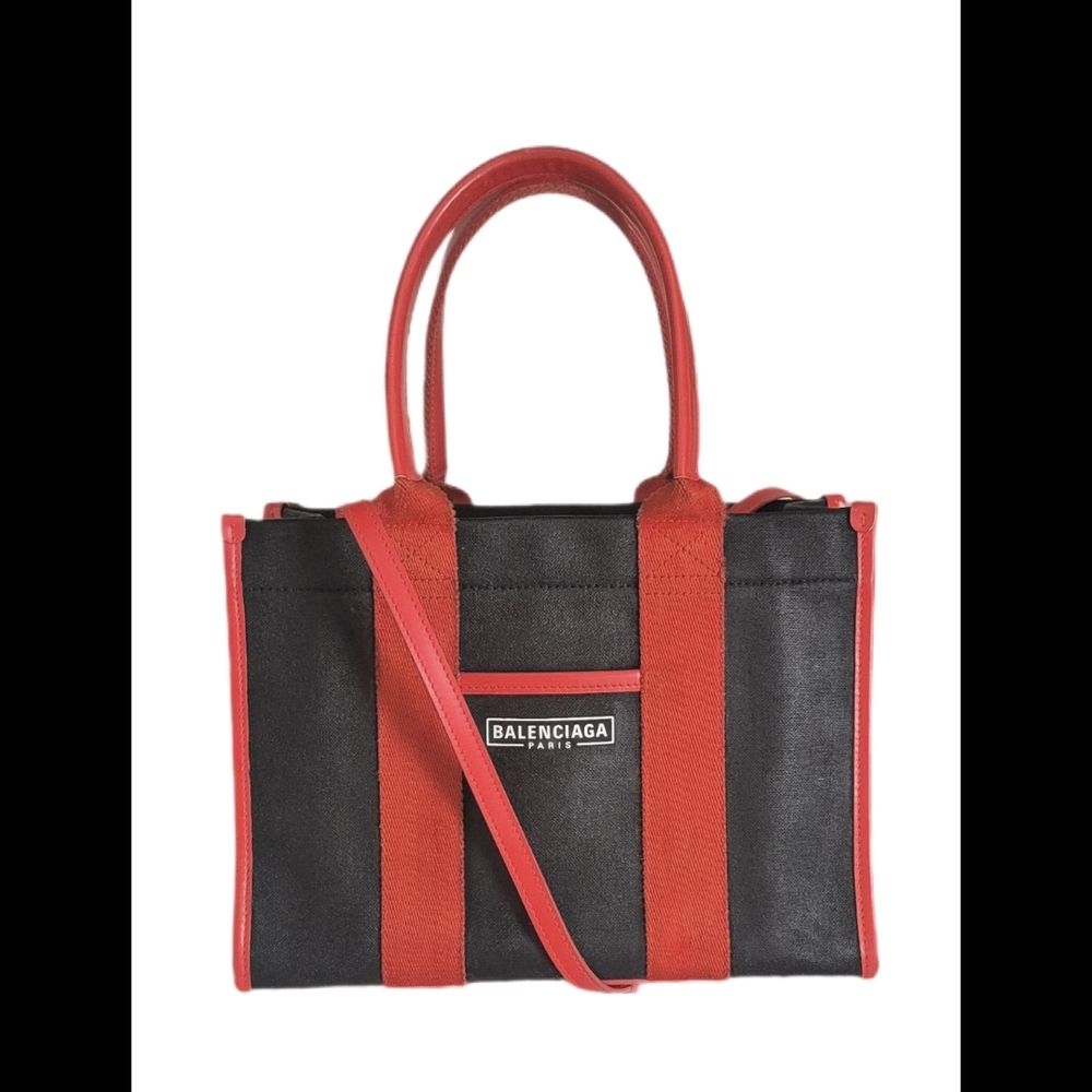 Balenciaga Black and Red Tote Bag